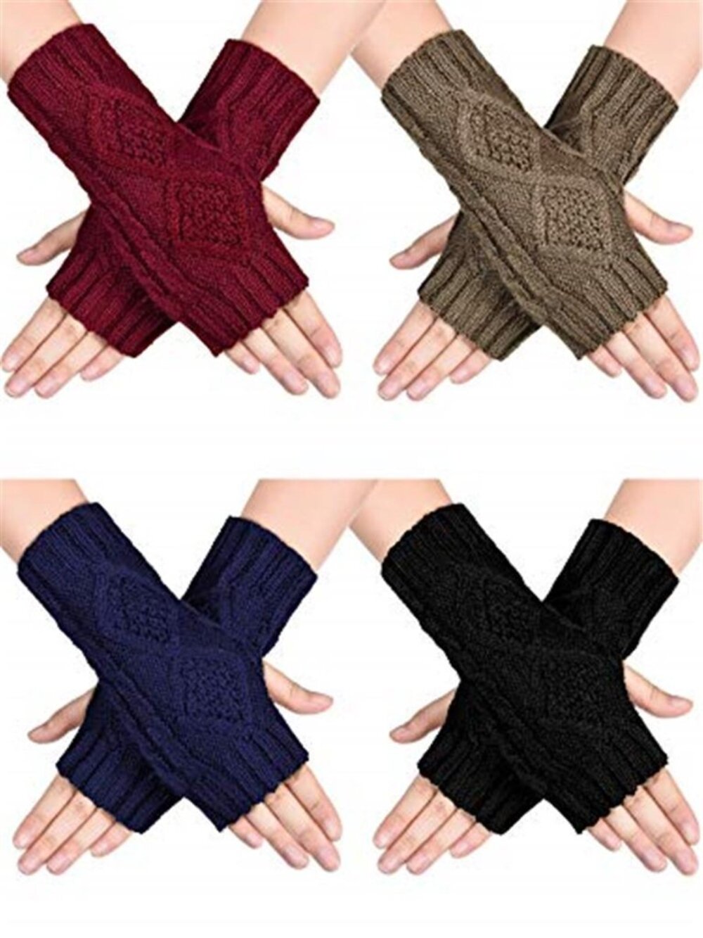 Fingerless Gloves for Women Men Thumb Hole Cozy Half Fingerless Mitten
